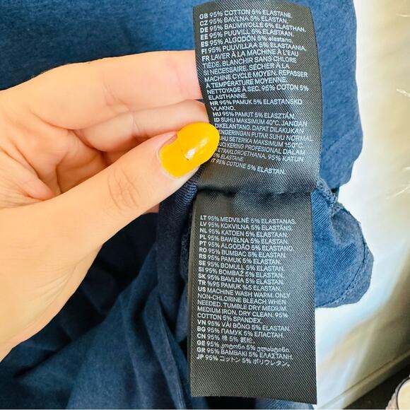 MENS H&M Navy Dark Blue Short Sleeve Classic VNeck Slim Fit Tee Shirt Top M - Picture 7 of 10